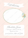 Girl Peach Dots Announcement Template