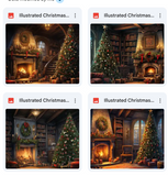 Illustrated Christmas Eve Background Bundle