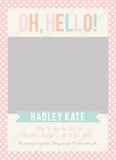 Girl Pastel Polka Dots Announcement Template