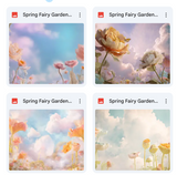 Spring Fairy Garden Background Bundle