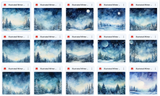 Ultimate Illustrated Winter Landscape Background Bundle - Meg Bitton Productions