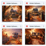 Golden Halloween Background Bundle