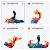 Magical Vibrant Mermaid Tail Overlays