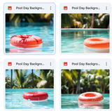 Pool Day Background Bundle