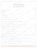 Wedding Questionnaire Template #2