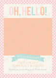 Girl Hello Dots Announcement Template