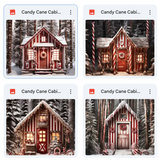 Candy Cane Cabin Background Bundle