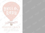 Baby Balloon Girl Announcement Template