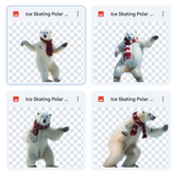 Magical Ice Skating Polar Bear Overlays