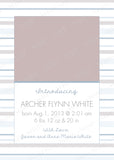 Boy Simple Stripes Announcement Template