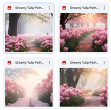 Dreamy Tulip Path Background Bundle