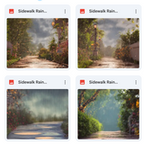 Sidewalk Rain Background Bundle