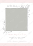 Baby Girl Pink Pastels Announcement Template