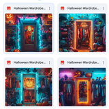 Halloween Wardrobe Background Bundle