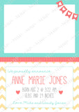 Girl Chevron Announcement Template