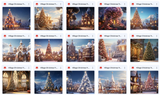 Ultimate Village Christmas Tree Background Bundle - Meg Bitton Productions