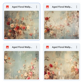 Magical Aged Floral Wallpaper Textures