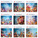 Ultimate Spring Wildflowers Portrait Background Bundle