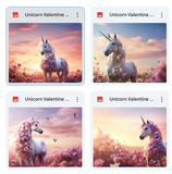 Unicorn Valentine Background Bundle