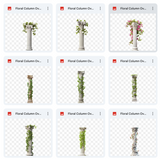 Floral Column Background & Overlay Asset Pack