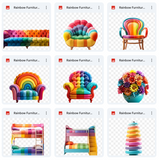 Rainbow Room Background & Overlay Asset Pack