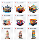 Tea Party Background, Overlays, Subject, & Brushes Asset Pack