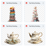 Tea Party Background, Overlays, Subject, & Brushes Asset Pack