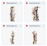 Floral Column Background & Overlay Asset Pack