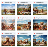 Teddy Bear Picnic Background & Overlay Asset Pack