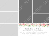 Senior Watercolor Floral Template