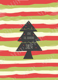 Painted Stripes Holiday Card Template