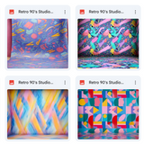 Retro 90's Studio Background Bundle