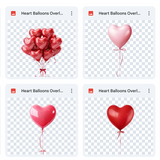 Magical Heart Balloon Overlays