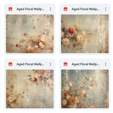 Magical Aged Floral Wallpaper Textures