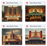 Retro Movie Theater Background Bundle