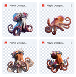 Magical Playful Octopus Overlays
