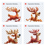 Magical Claymation Reindeer Overlays