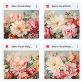 Magical Retro Floral Wallpaper Textures