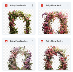 Magical Fairy Floral Arch Overlays