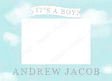 Boy Clouds Announcement Template