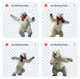 Magical Ice Skating Polar Bear Overlays