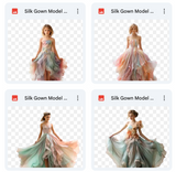 Magical Silk Gown Model Overlays