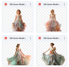 Magical Silk Gown Model Overlays