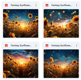 Fantasy Sunflowers Background Bundle