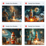 Candy Corn Rocket Background Bundle