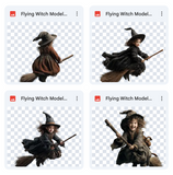 Magical Flying Witch Model Overlays