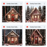 Candy Cane Cabin Background Bundle