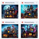 Whimsical Haunted House Background Bundle