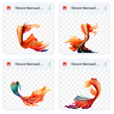 Magical Vibrant Mermaid Tail Overlays