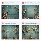 Traditional Christmas Studio Background Bundle